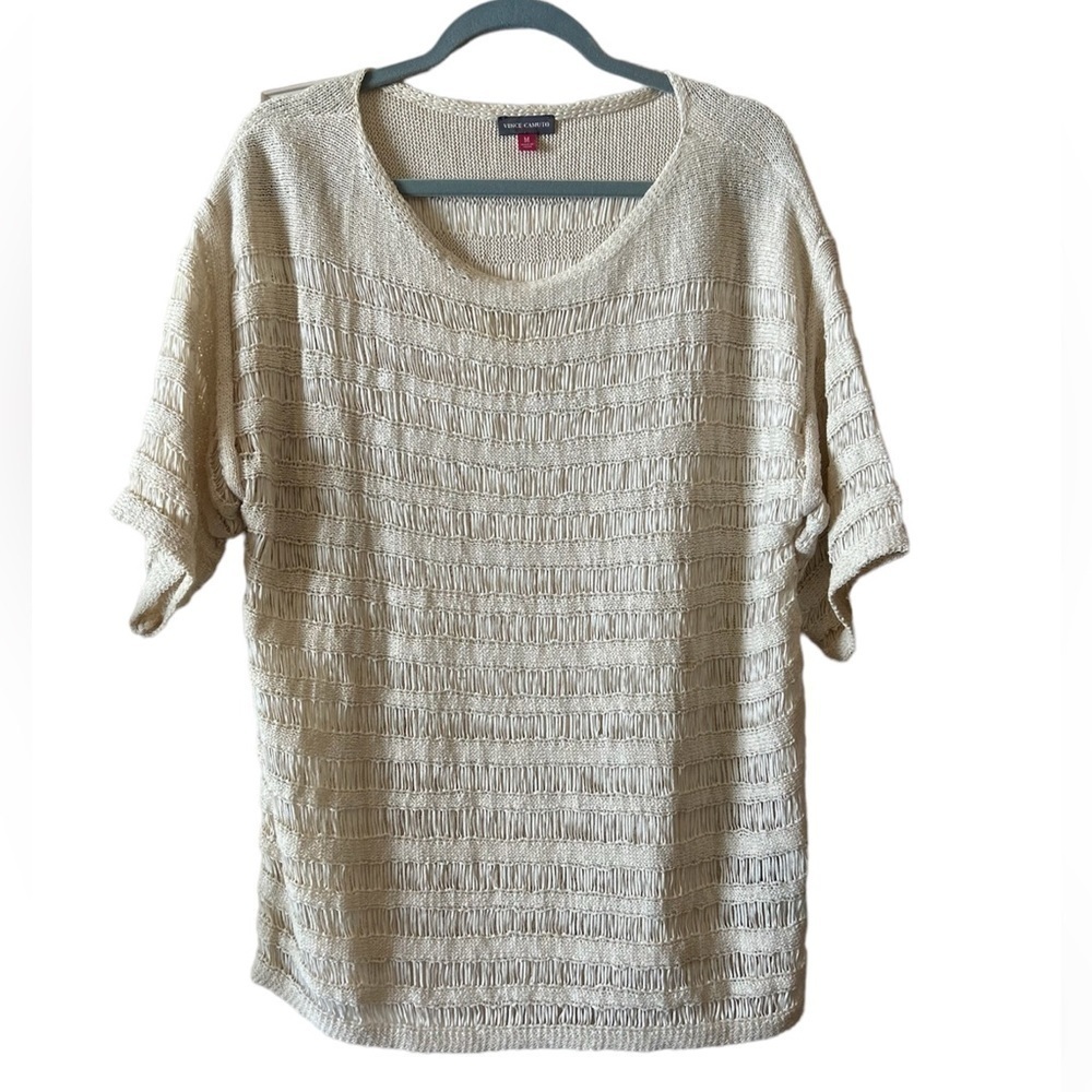 Vince Camuto Cream Open Knit Sweater Medium